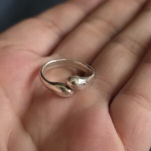 Stampd Polished Silver Open Teardrop Ring